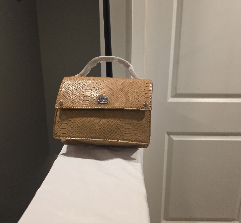 Rebecca Minkoff Tan Snakeskin-Embossed Mini Top-Handle Bag - Picture 2 of 11
